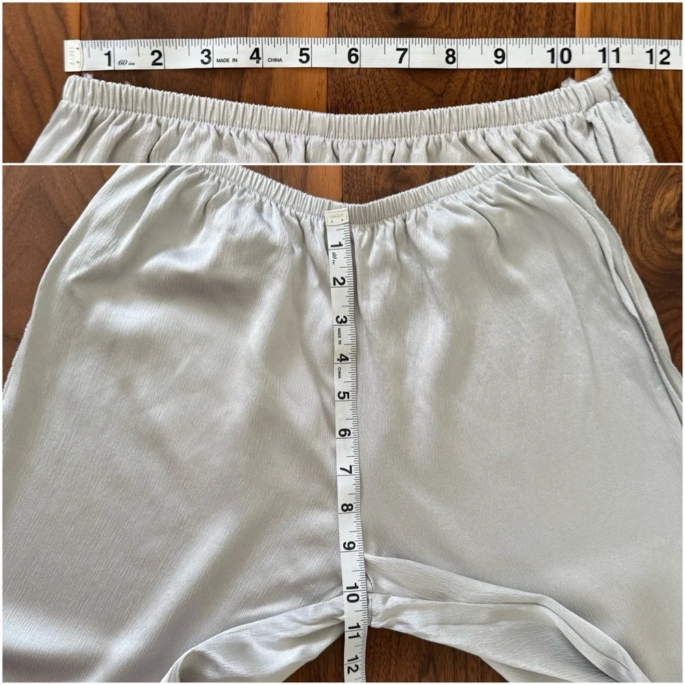 Zara SATIN EFFECT STRAIGHT LEG PANTS SILVER  size XS - Picture 9 of 17